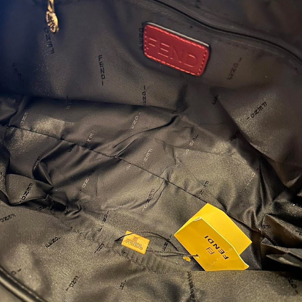 Fendi Multicolor FF-Logo Canvas Tote with Brown Leather Straps - Picture 2 of 5